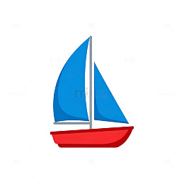 卡通帆船图标设计素材