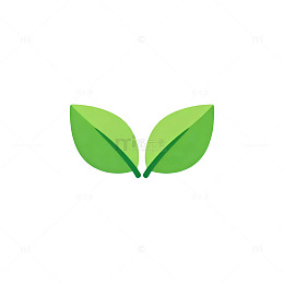 简约绿叶环保标志设计