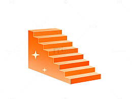 卡通楼梯星星前进图
