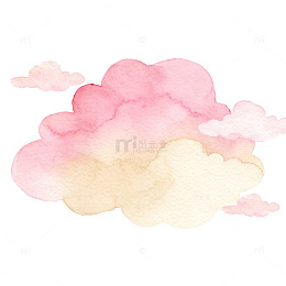 水彩云朵梦幻插画