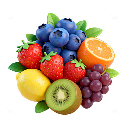 新鲜水果拼盘静物