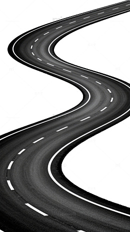 蜿蜒公路黑白图