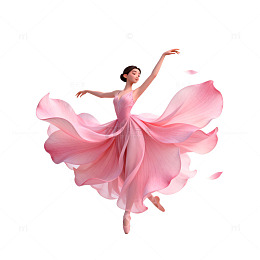 芭蕾舞者粉色裙摆飞舞