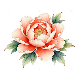 水彩花卉插画牡丹花瓣设计元素
