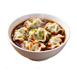 热腾腾红油饺子美食