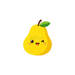 可爱卡通梨子插画设计元素