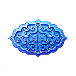 蓝色云纹浮雕艺术图案