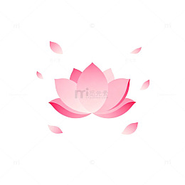 简约粉色莲花图案设计元素