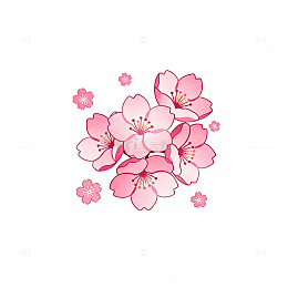 粉色樱花矢量图案装饰素材