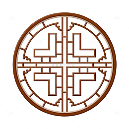 中式传统图案圆形花纹设计元素