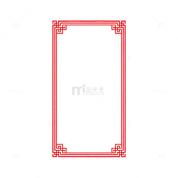 红色传统中式边框装饰古典图案