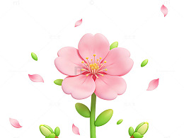 粉色樱花插画设计元素