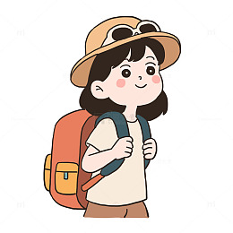 手绘卡通出游旅游背包旅行