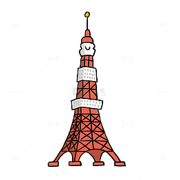 五一旅游景点建筑东京塔免抠元素