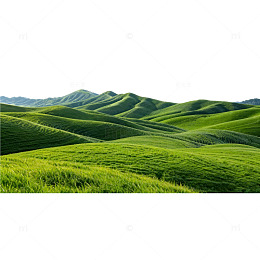 春日绿色草地群山峻岭