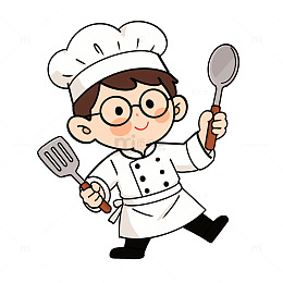 手绘Q版厨师