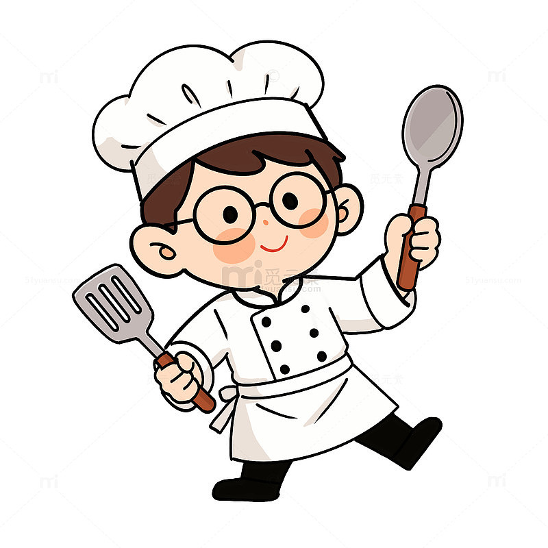 手绘Q版厨师