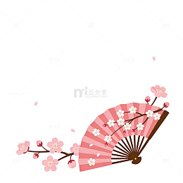 和风小物 樱花 扇子