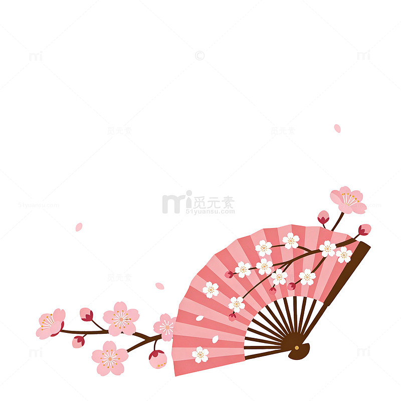 和风小物 樱花 扇子