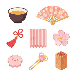 清淡 和风小物 樱花 扇子
