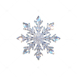 透明雪花图案装饰元素