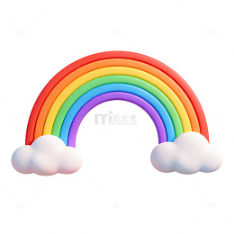 彩虹云朵卡通装饰图案