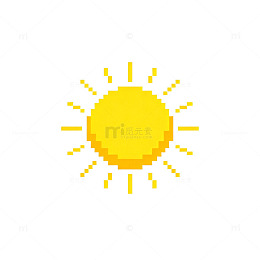 像素风太阳图案图标设计元素