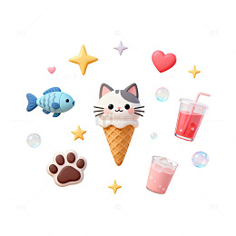 可爱卡通贴纸设计素材
