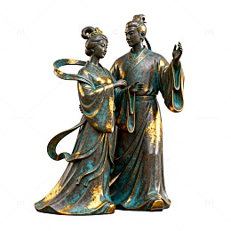青铜古风人物雕塑