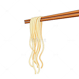 筷子面条插画设计素材