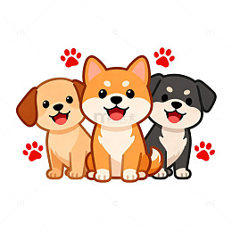 卡通可爱狗狗插画素材