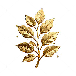 金色枝叶图案设计元素