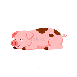 卡通风格粉色小猪图案