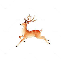 卡通鹿插画设计素材