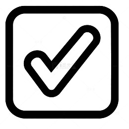 简约黑框对勾图标设计元素