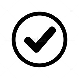 简约圆形勾选图标设计元素