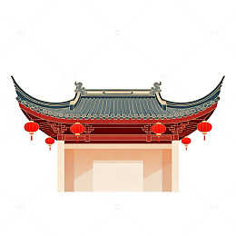 传统中国风建筑插画