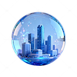城市水晶球现代建筑创意素材