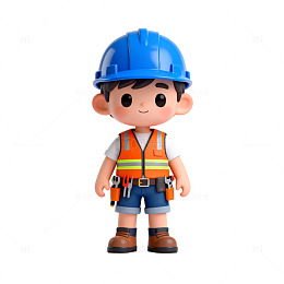 卡通建筑工人形象设计素材