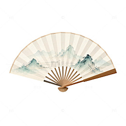 山水画折扇中国风元素