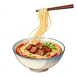 牛肉面插画设计素材