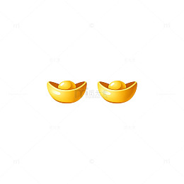 金色元宝财富象征