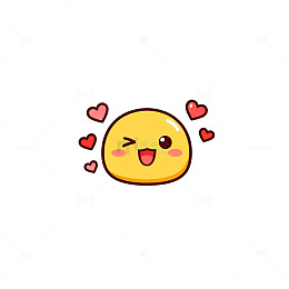 可爱卡通爱心笑脸表情贴纸