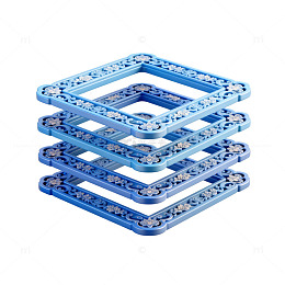 蓝色塑料托盘叠放图