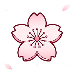 樱花图案插画设计元素