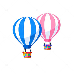 卡通热气球图案设计素材