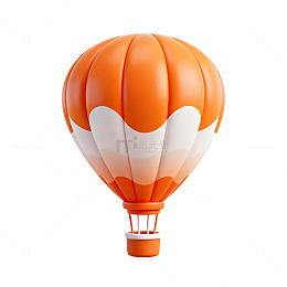 卡通热气球插画设计素材