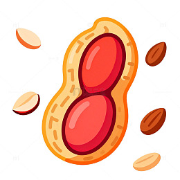 卡通花生插画设计元素