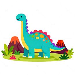 卡通恐龙插画素材