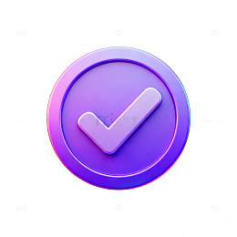 渐变圆形勾选图标设计元素